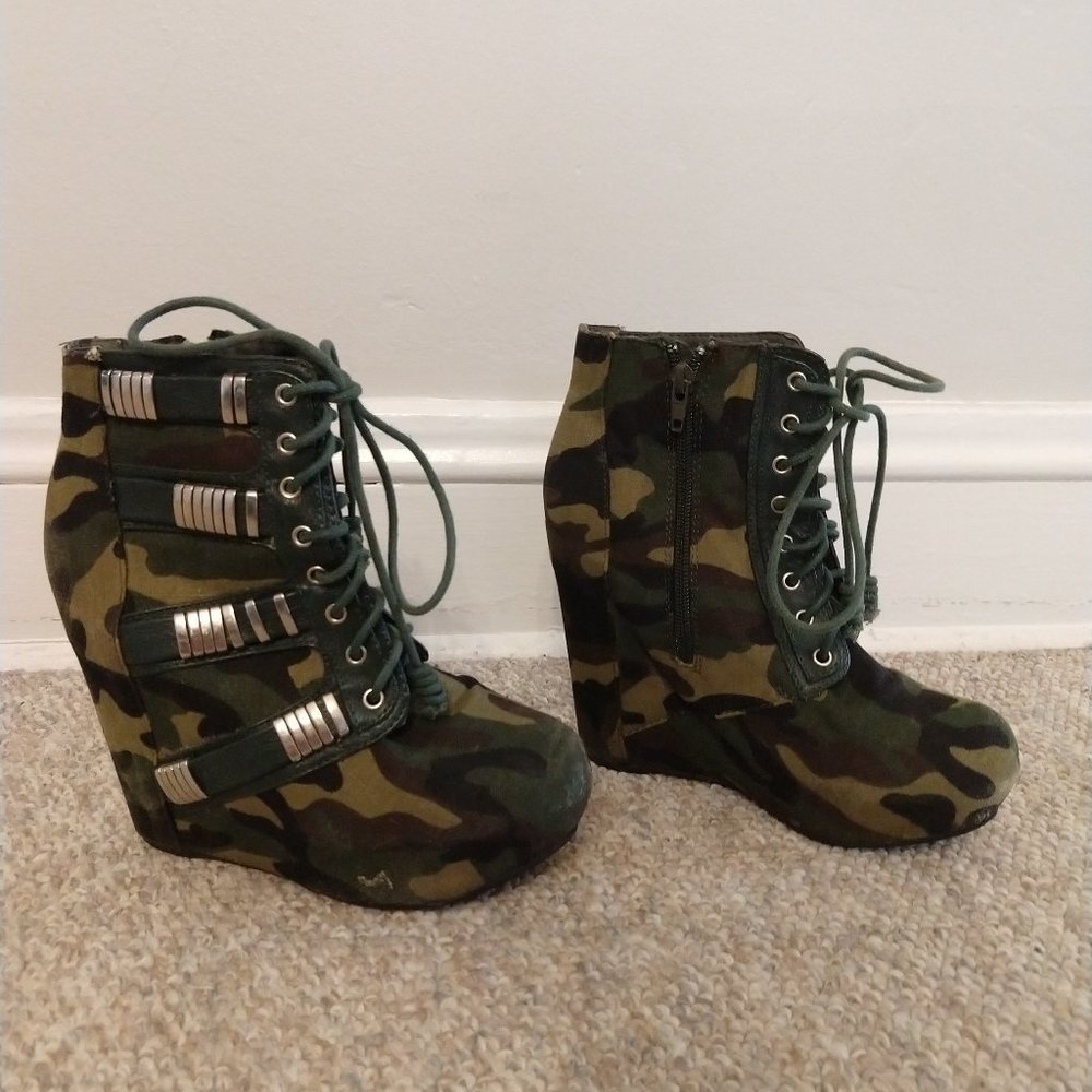 Camo Ankle Booties